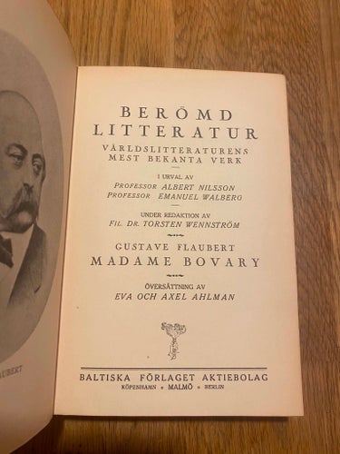 Gustave Flaubert, Madame Bovary, 1928. Vackert halvfranskt band.