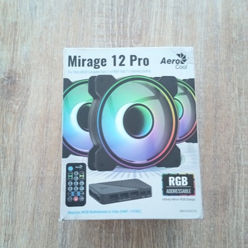 AeroCool Mirage 12 Pro ARGB fläktar med Hub och fjärrkontroll