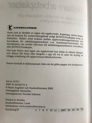 FRISKARE ARBETSPLATSER Bosse Angelöw 2007