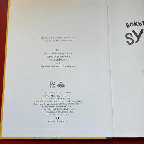 BOKEN OM ATT FÅ ETT SYSKON Maria Frensborg 2020