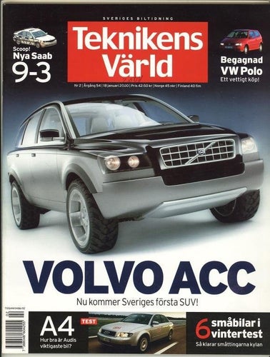 Teknikens Värld nr 2 2001. Saab 9-3, Audi A4 m.m.