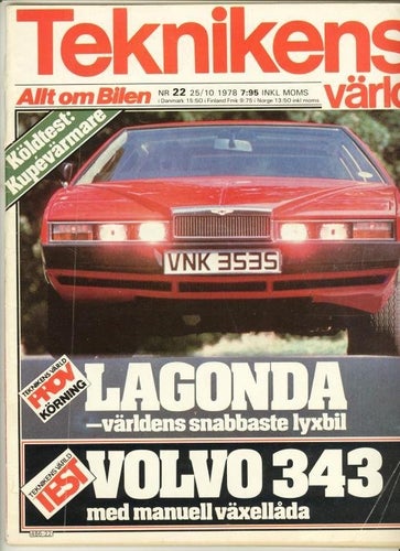 Teknikens Värld 1978/22 - Test: Volvo 343.