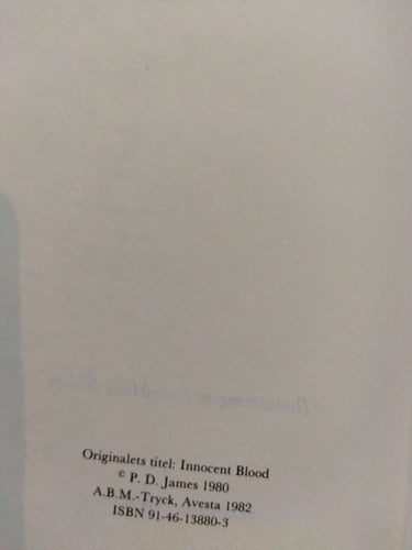 Av oskyldigt blod av P. D. James. bok. Very Fine plus
