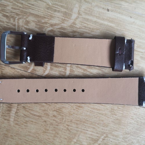 Brunt Läderarmband 20mm