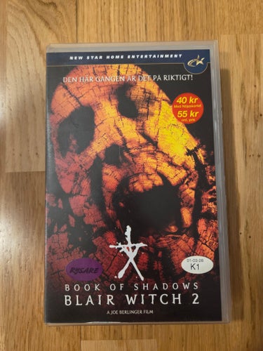 Blair Witch 2 Book of Shadows VHS horror skräck svensk f.d. hyrfilm ex-rental