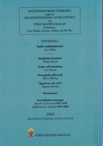 Militärhistorisk Tidskrift 2003