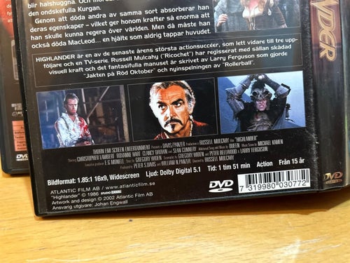 Highlander Sean Connery, Christopher Lambert. DVD