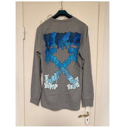 Off-White grå långärmad tröja, storlek M