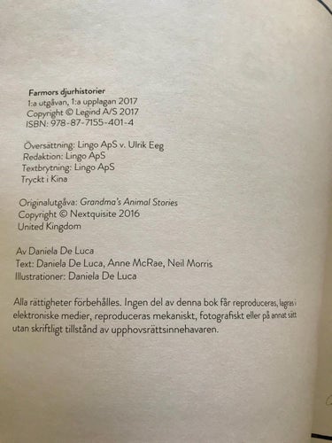 FARMORS DJURHISTORIER Daniela De Luca 2017