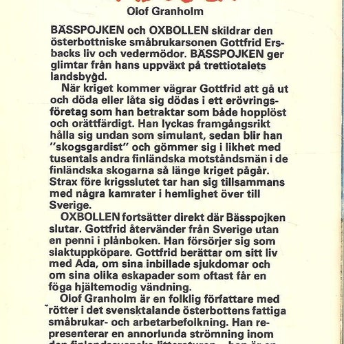 Olof Granholm: Bässpojken och oxbollen.