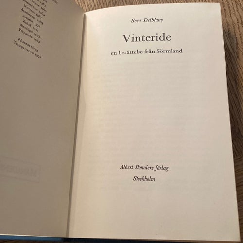 Vinteride av Sven Delblanc, 1972