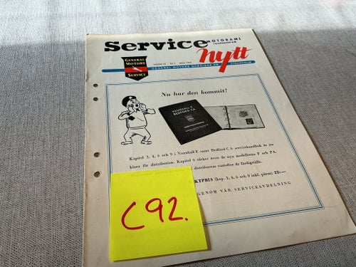 Tidning Service Motormani Nytt General Motors 1959 c92