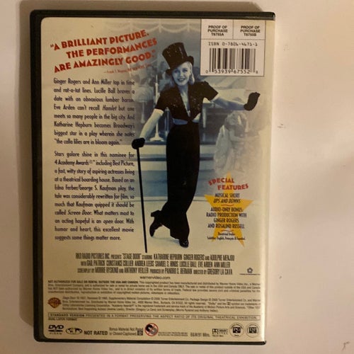 Stage Door 1937 Katharine Hepburn Ginger Rogers Dvd