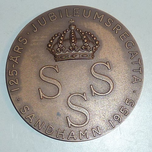 STOCKHOLMS SEGELSÄLLSKAP MEDALJ SANDHAMN 1955