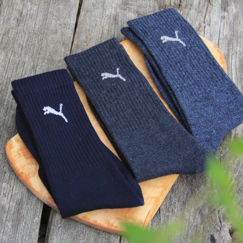 NYA! PUMA STRUMPOR 3-pack strl 35-38 nya blå melerade sportsockor sockor mörkblå