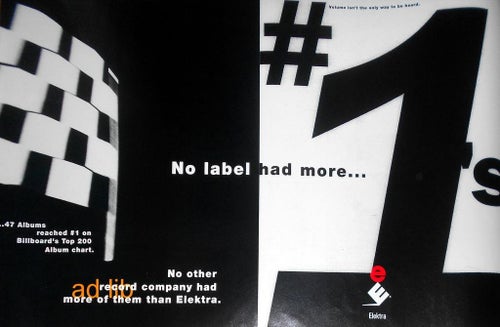 ELEKTRA RECORDS - 47 ALBUMS #1, POSTER TIDNINGSANNONS 1991