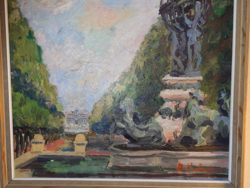 ARWID KARLSSON, OLJA PÅ DUK, 1950-TAL, MÅTT INKL RAM 64 x 56,5 CM.