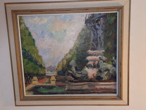 ARWID KARLSSON, OLJA PÅ DUK, 1950-TAL, MÅTT INKL RAM 64 x 56,5 CM.