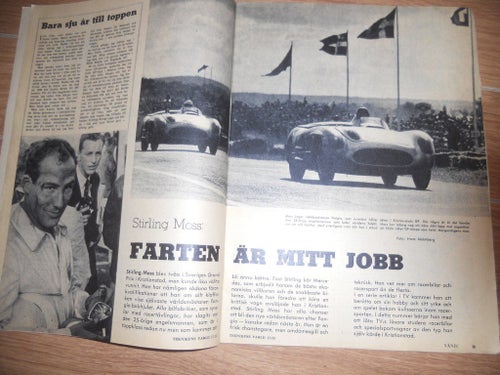 Teknikens Värld nr17 1955 Kristianstad GP Fangio, Stirling Moss, Peugeot 403, VW