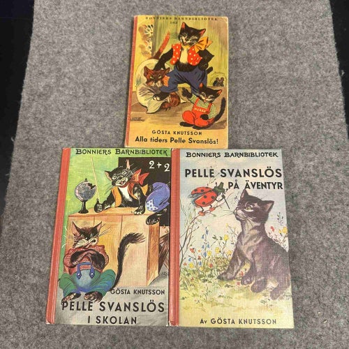 3 böcker av Gösta Knutsson om Pelle Svanslös - Bokpaket