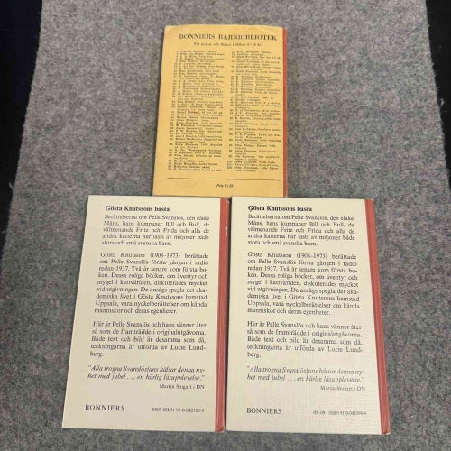 3 böcker av Gösta Knutsson om Pelle Svanslös - Bokpaket