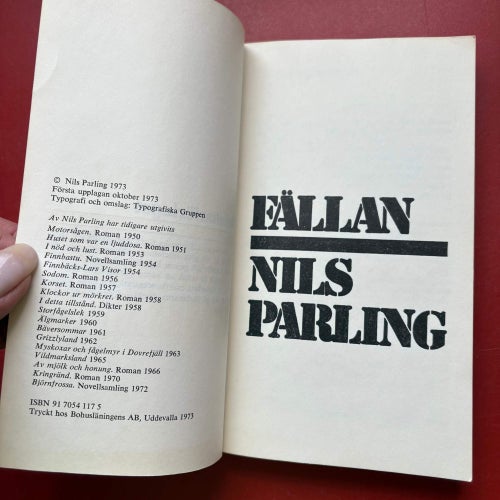 FÄLLAN Nils Parling Författarförlaget 1973