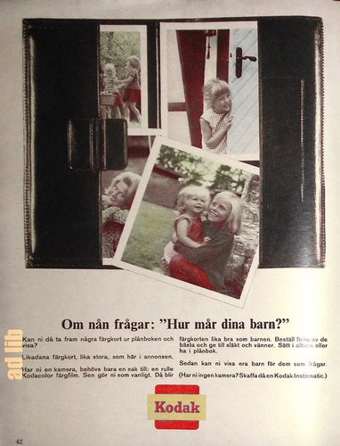 KODAK FÄRGFILM, SKAFFA INSTAMATIC, TIDNINGSANNONS 1967