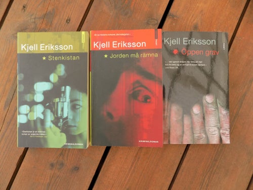 3 böcker av Kjell Eriksson - Stenkkistan, Jorden må rämna, Öppen grav