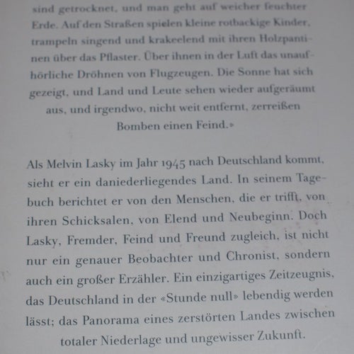 Und alles war still Deutsches tagebuch 1945 Melvin J. Lasky