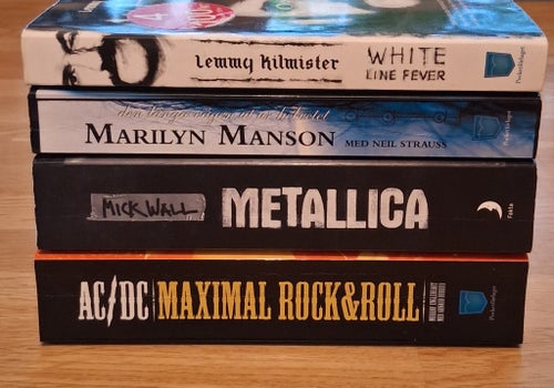 Bokpaket/Biografier/Metallica/ Lemmy Kilmister/ AC/DC/ Marilyn Manson