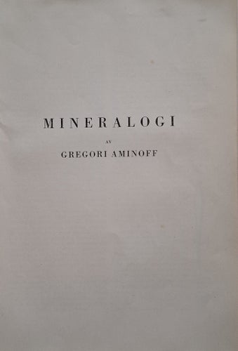 Mineralogi av Gregori Aminoff,