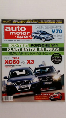 Auto motor & sport 24 2008: BMW X6 35i + X3 20d, Volvo XC60 D5, VW Golf TSI