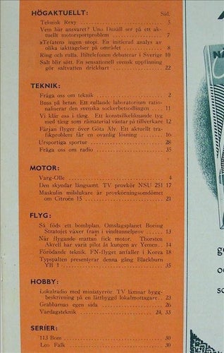 TEKNIKENS VÄRLD 1951/3.Boing Stratojet.Uno Duzäll.NSU 251.Citroen 15.