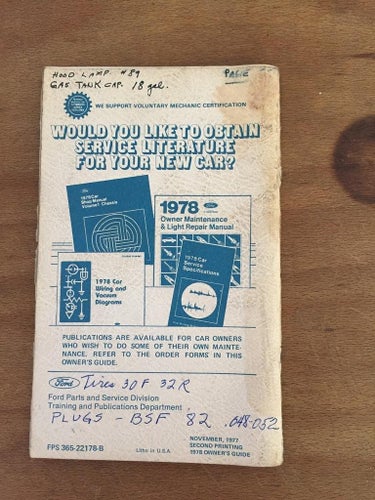 1978 Ford Granada Owner's Manual