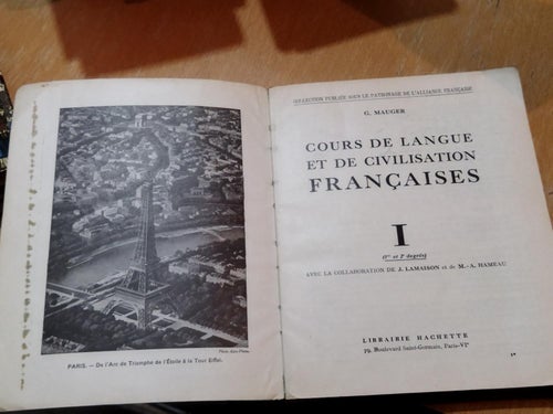 Cours de Langue et de Civilisation Françaises Vol. 1 - G. Mauger. Good