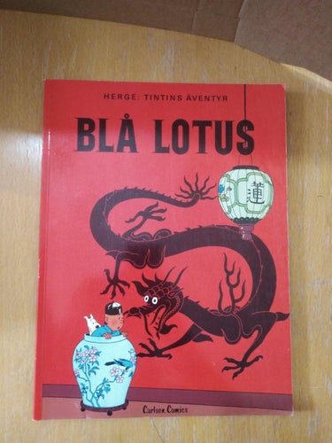 Tintin Herge Tintins äventyr Blå lotus. 1977 första upplagan. Fine plus