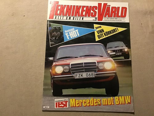 TEKNIKENS VÄRLD NR 21 1982 MERCEDES 200, BMW 518,KEKE ROSBERG,HONDA NS 500,T HOT