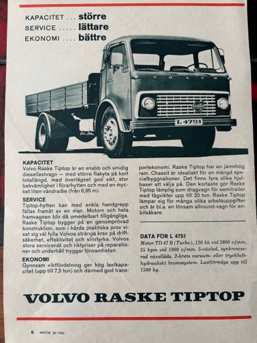 Volvo Raske Tiptop 1963 annons