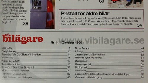 Vi bilägare nr 14 1999: VW Golf/Bora VW 4Motion, Skoda Fabia, Seat Ibiza Signo