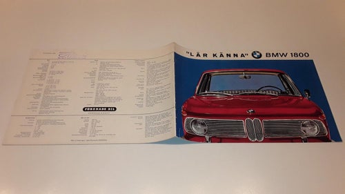 BMW 1800 20 sidor tryckt ? svensk text