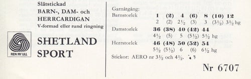 ** STICKMÖNSTER ** BARN DAM HERR ** KOFTA m.V-RINGAD el. RUND HALS ** 60-tal **