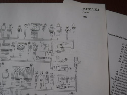Elschema till Mazda 323 Combi, 1980.