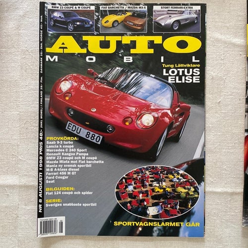 Tidningen Automobil Nr 8 Augusti 1998 Lotus Elise