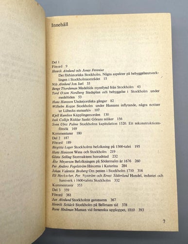 Historia kring Stockholm av Stig Hadenius (pocket historia)