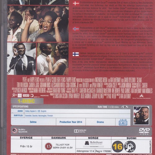 DVD / Selma / Giovanni Ribisi, Oprah Winfrey, Cuba Gooding Jr. / Fint skick