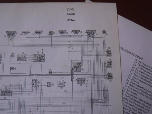 Elschema till Opel Kadett 1973-