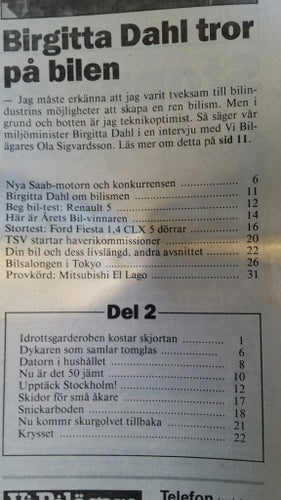 Vi bilägare nr 23 1989: Ford Fiesta 1,4, MItsubishi El Lago, Saab 9000 2,3