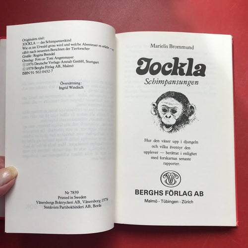 JOCKLA SCHIMPANSUNGEN Marielis Brommund 1978