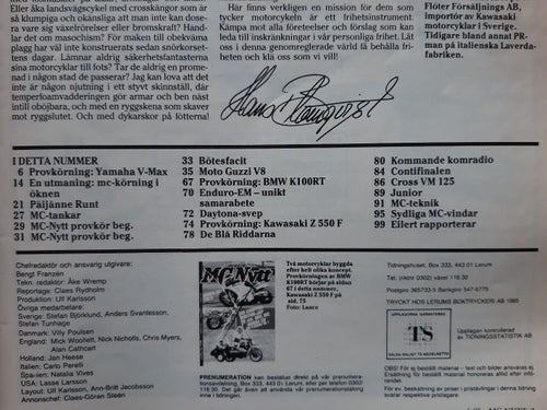 MC-Nytt nr 6 1985: Yamaha V-MAX, Kawasaki Z 550 F, BMW K100 RT
