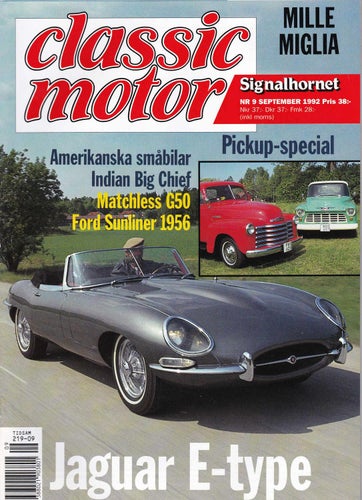 Classic 1992-9 MGB.Chevrolet Pickup.Jaguar E-Type..Sunliner
